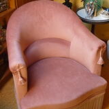 Armchair Toad velvet rose