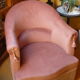 Fauteuil crapaud velours rose