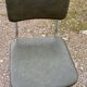 3 bronze-green faux leather chairs with chrome frames