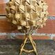 Vintage 50s Tiki Rattan Lamp + Woven Natural Fibre Ball