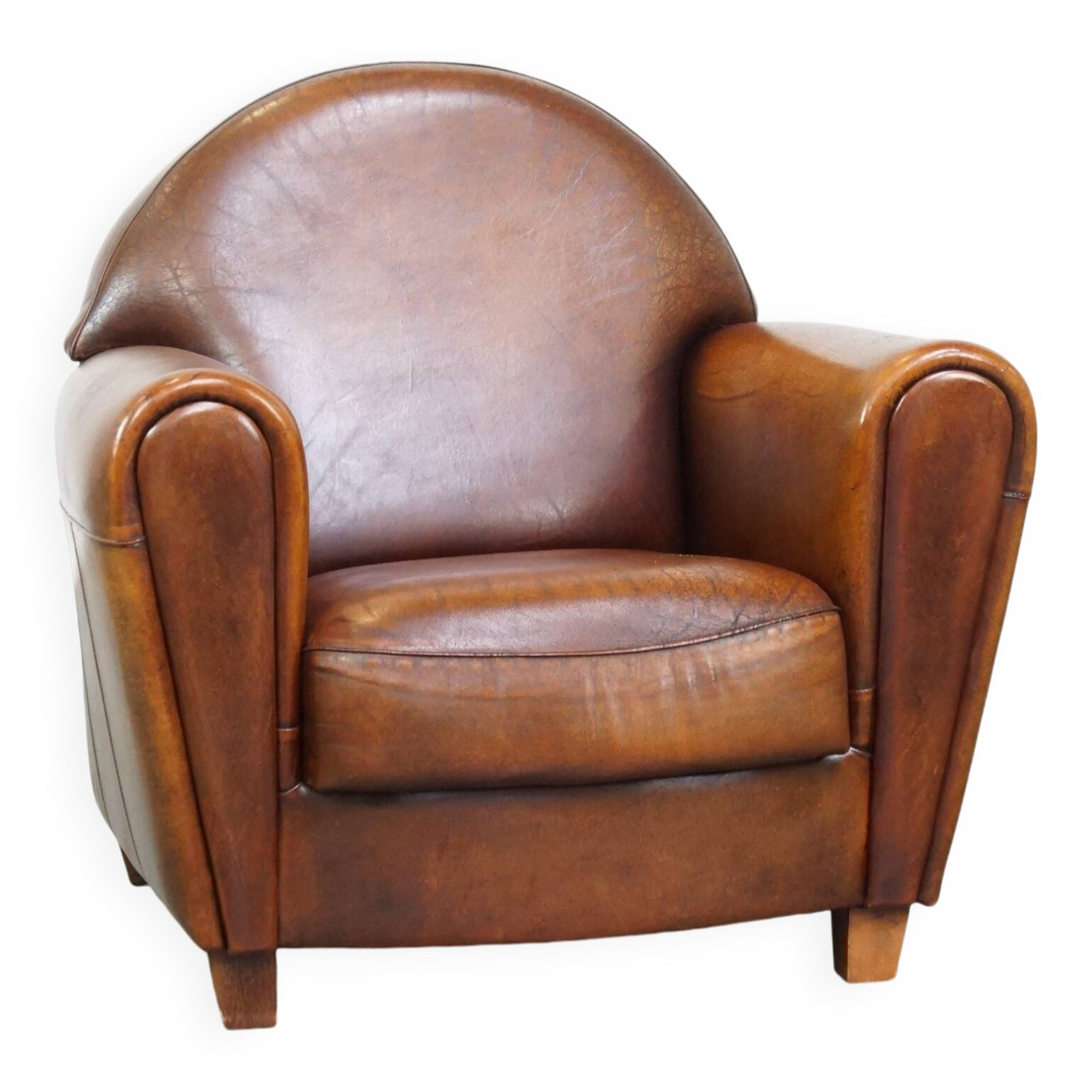 Large sheep leather design armchair