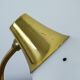 Set of 2 Vintage Mid-Century Table Lamps With Brass Stems And White Shades