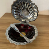 Old chrome shell butter dish