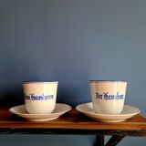Set of two cups and saucer art deco style