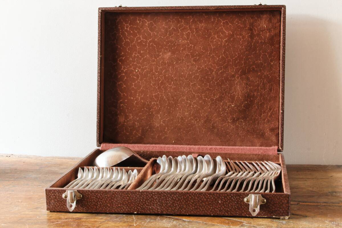 37-piece silver-plated art deco cutlery set