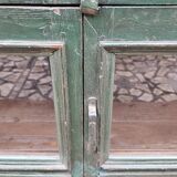 Ancien buffet vitré en teck birman