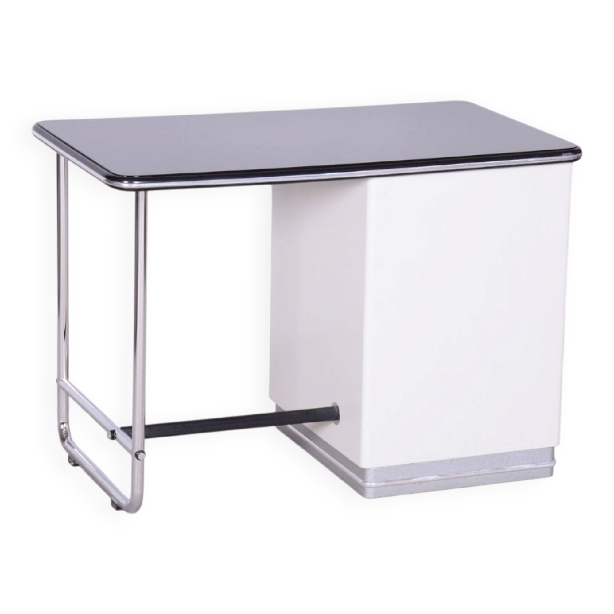 Bauhaus Writing Desk, Steel, Glass, Germany, 1940s
