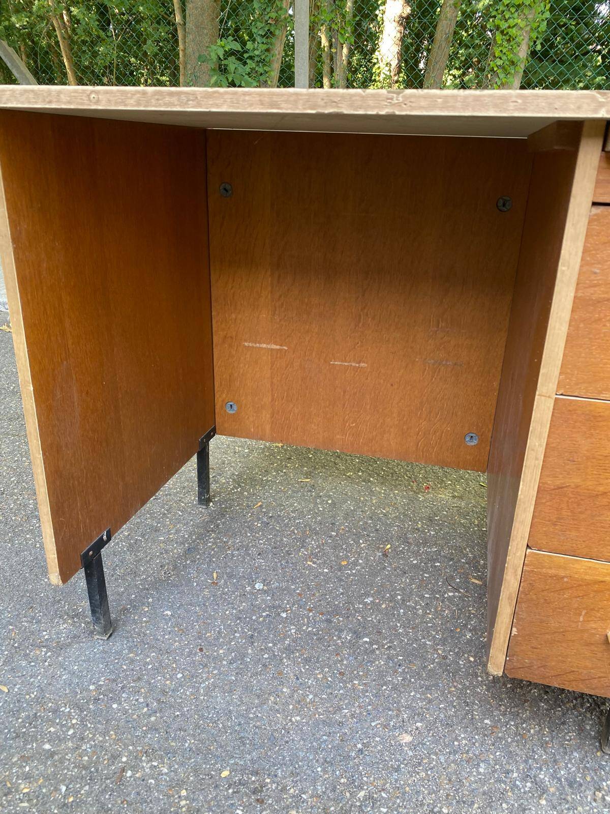 Bureau scandinave vintage en bois des années 70