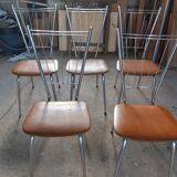 Suite of 5 vintage chairs 1950