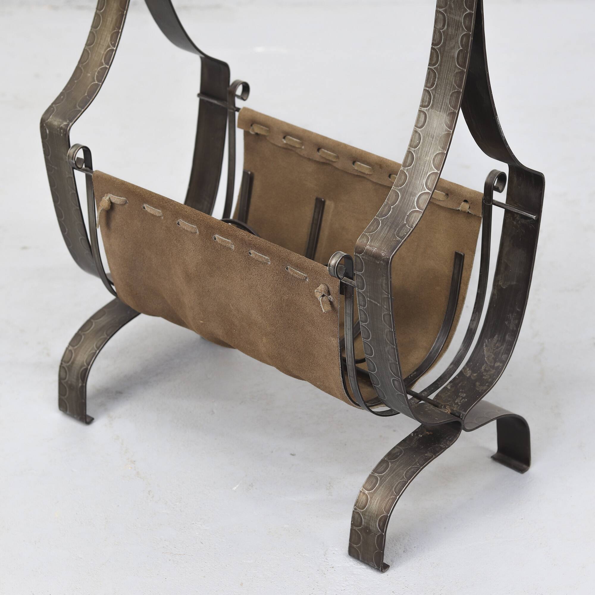 Brutalist Vintage Mid-Century Magazine Rack