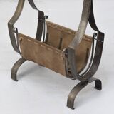 Brutalist Vintage Mid-Century Magazine Rack