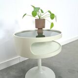 Space age design tafel Opal Möbel met rookglazen blad