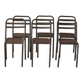 Lot 6 chaises métal