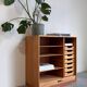 Vintage tambour cabinet - archive in oak