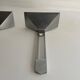 Pair of vintage geometric Vereinigte Werksatten wall lights, solid aluminum, Germany 1970s