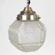 Suspension boule art deco en verre depoli