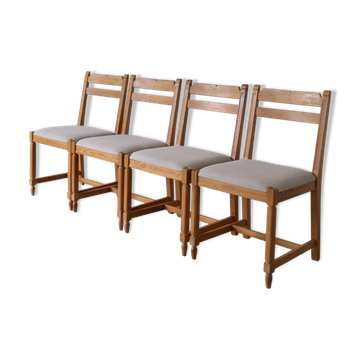 4 rustic carved pine chairs | Sweden | 1950s