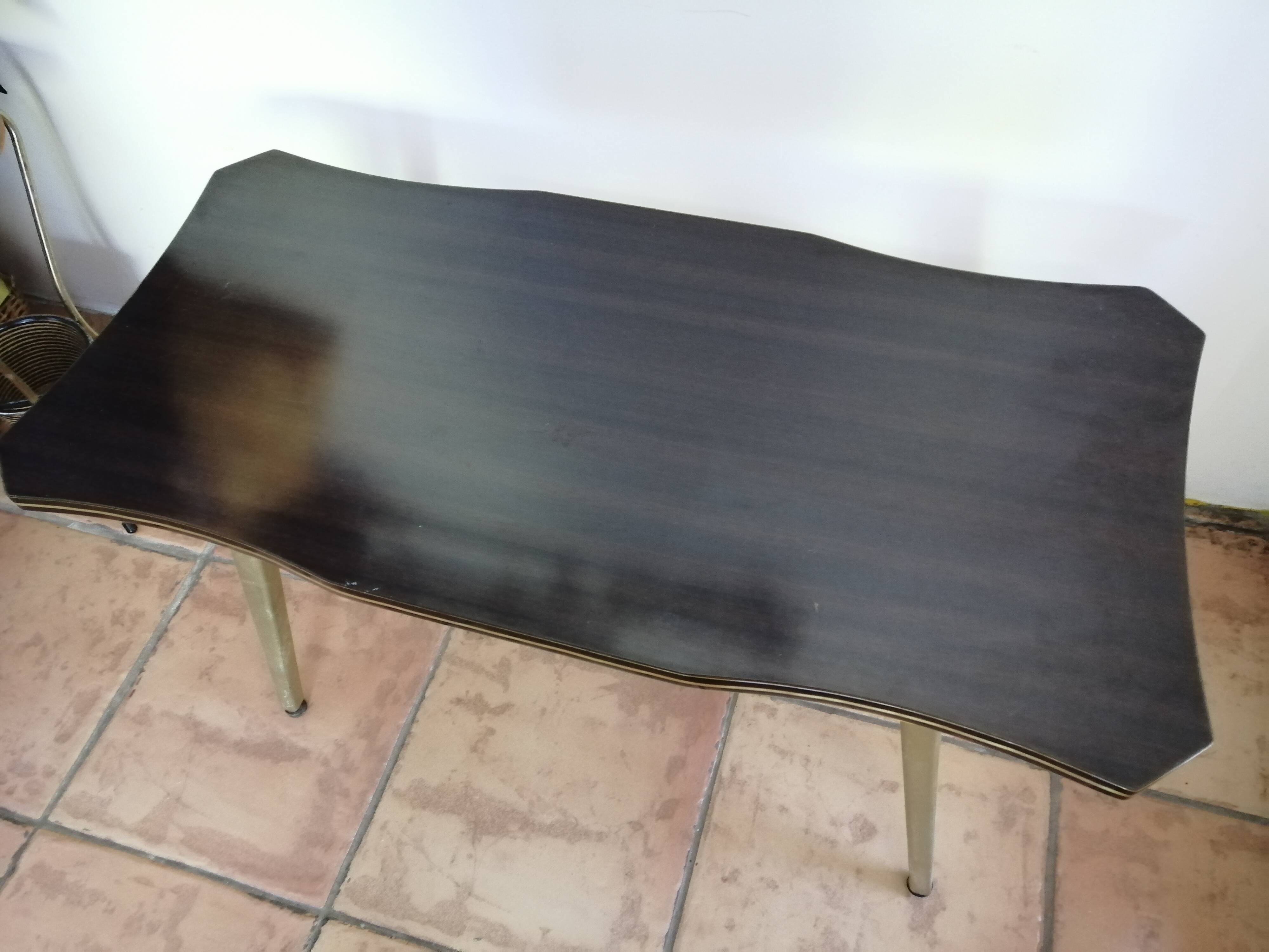 Coffee table formica and brass