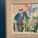 Swedish Original Oil on Canvas – "Figure Near a Flower Fence" by Carl Gunne – Signed – Vintage and Framed – 69.5 × 48 cm (27.4" × 18.9")