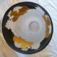 Art deco vase in hand-painted frosted blown glass fruit decoration signed helios
