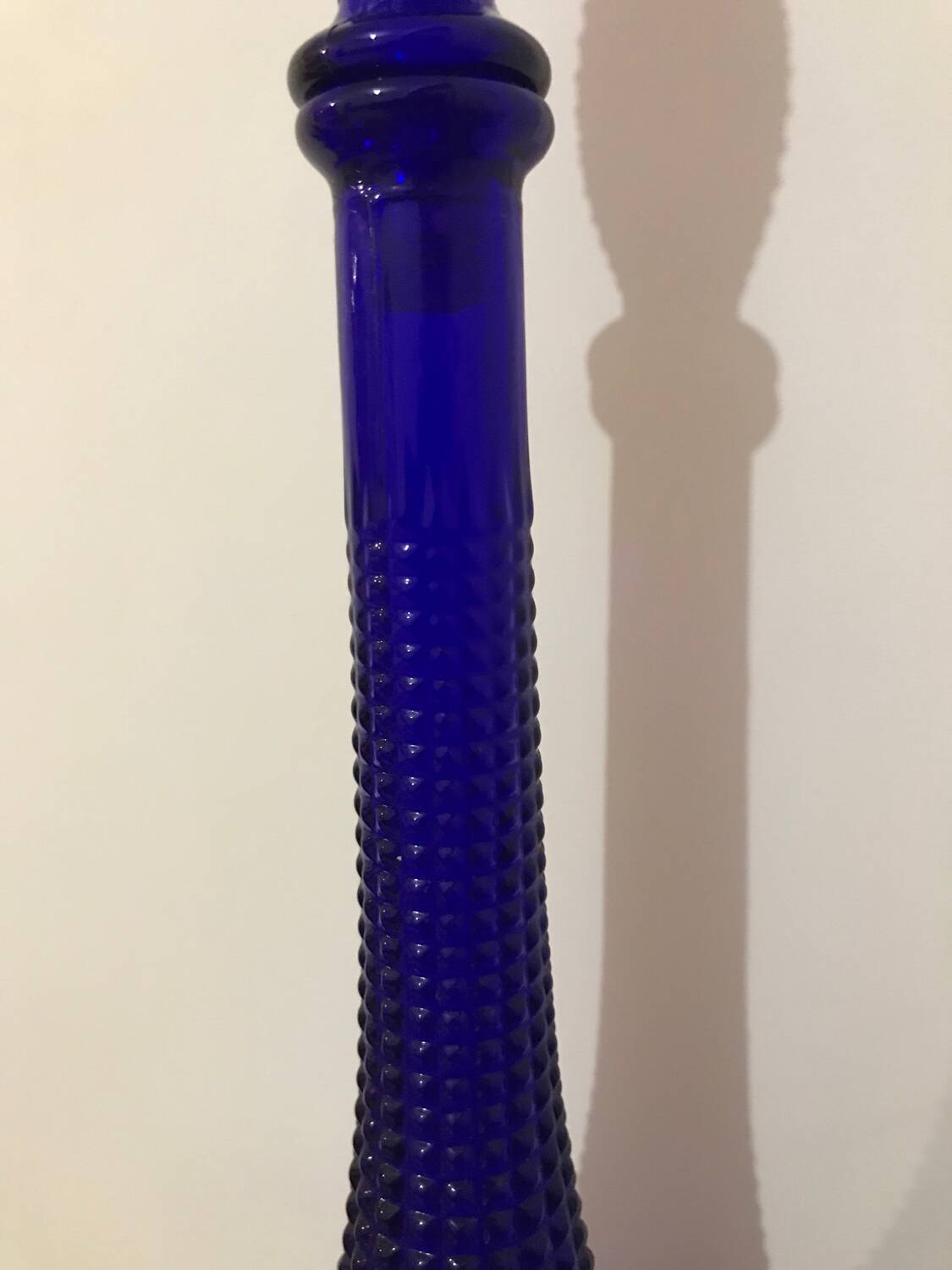 Empoli carafe cobalt blue diamond point