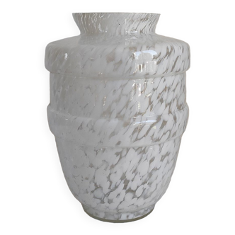 Vase verre de Clichy blanc