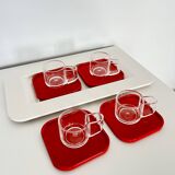 Vintage space age Set Espresso Cups, saucers and tray, Biesse, Italy, 70s