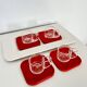 Vintage space age Set Espresso Cups, saucers and tray, Biesse, Italy, 70s