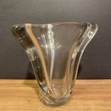 Lourd vase design en cristal de type Daum