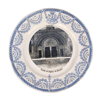 Decorative plate Sarreguemines from a church in Lourdes