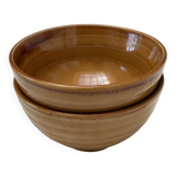 set of 2 small glazed stoneware bowls