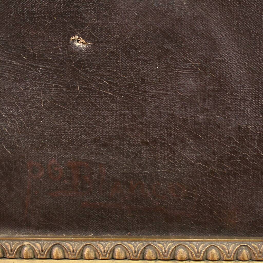 Spanish painting of an interior scene from the 20th century