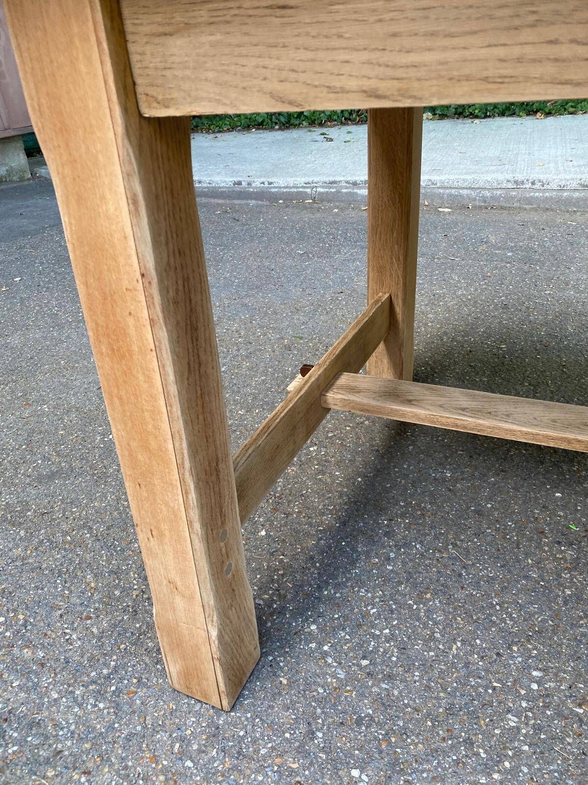 Renovated farmhouse dining table in raw wood from the 20th century 185cm