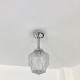 Art deco glass and chrome suspension