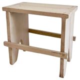 Rustic Spanish Milking Stool, Handcrafted Wood, Original Patina, 1940s