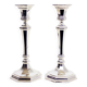 Pair of silver-plated metal candlesticks, BMF 1960