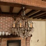Lustre pampilles doré vintage