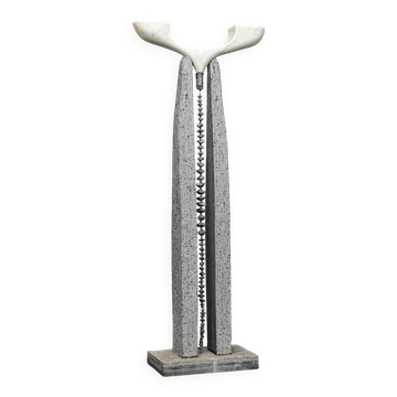 Sculpture abstraite en pierre par Lode Tibos, Belgique, années 1990.