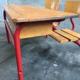 School desk vintage bench
