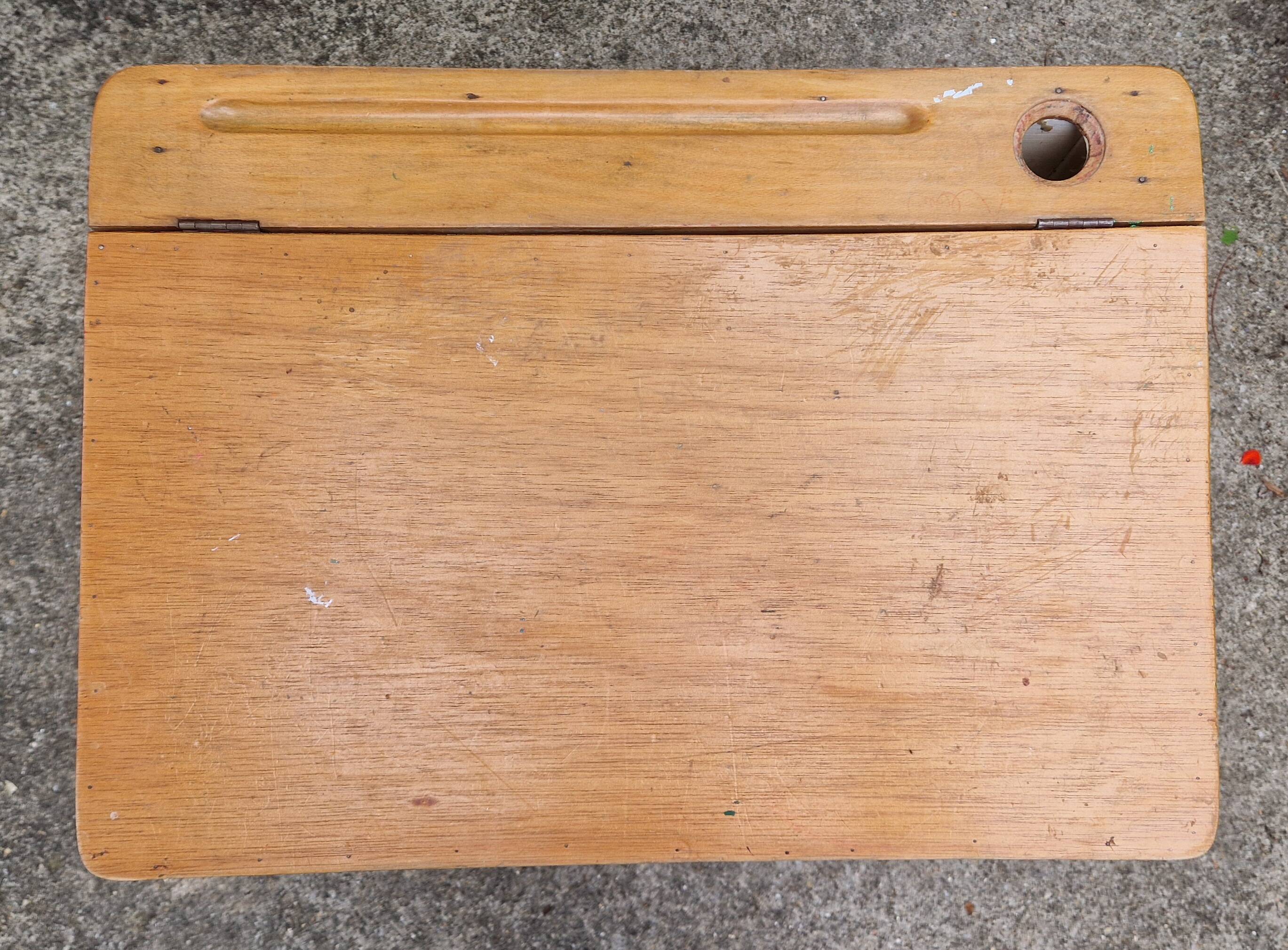 Baumann school desk and chair, retro 1930s