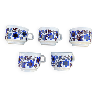 Set of 5 English cups