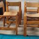 Lot de 4 chaises bois et cuir maison Regain – années 70