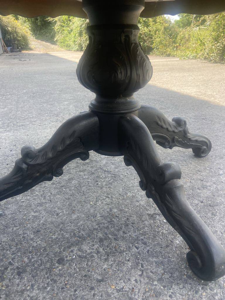 Round burr walnut coffee table