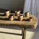 Set of 11 vintage coffee cups, raw matte stoneware H11