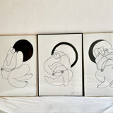 "La visite d'Artemis" 2022 fait main à l'acrylique noir en édition très limitée par Atelier Agapé