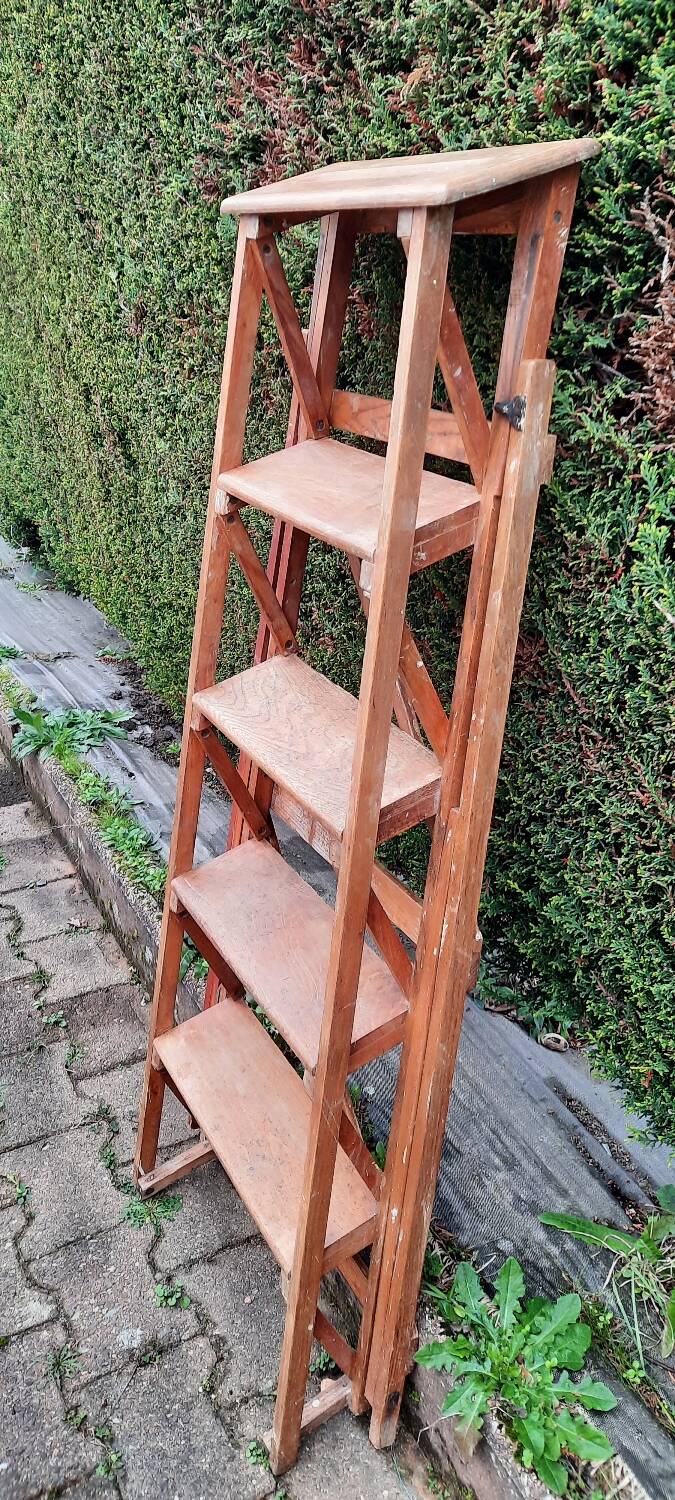Varnished painter's step ladder