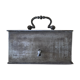 Cashier, patinated safe with its key