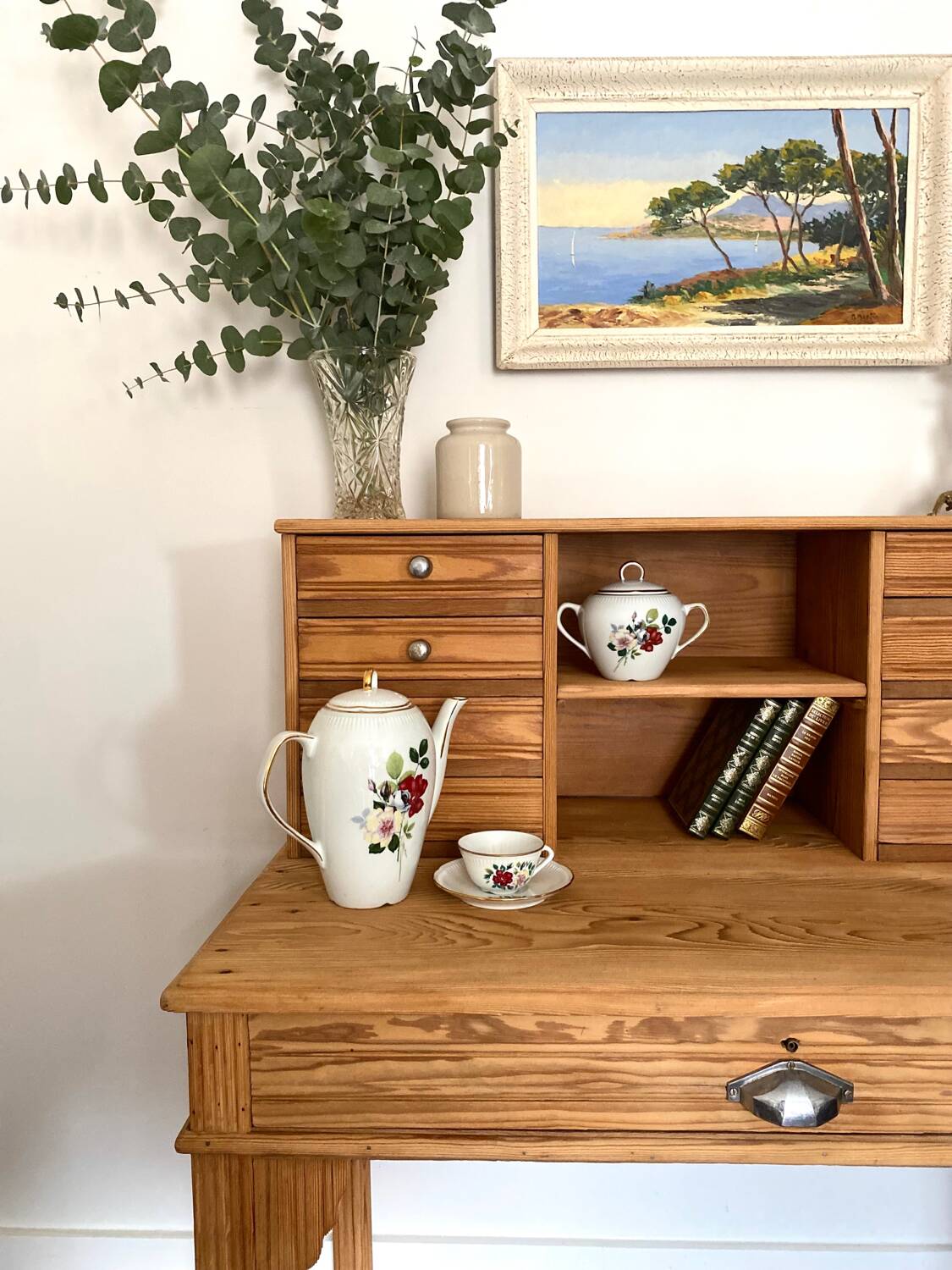 Magnificent Art Deco style secretary desk in old wood