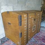 Coffre ancien bois peint