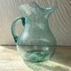 Pichet en verre  soufflé bullé  H24 cm